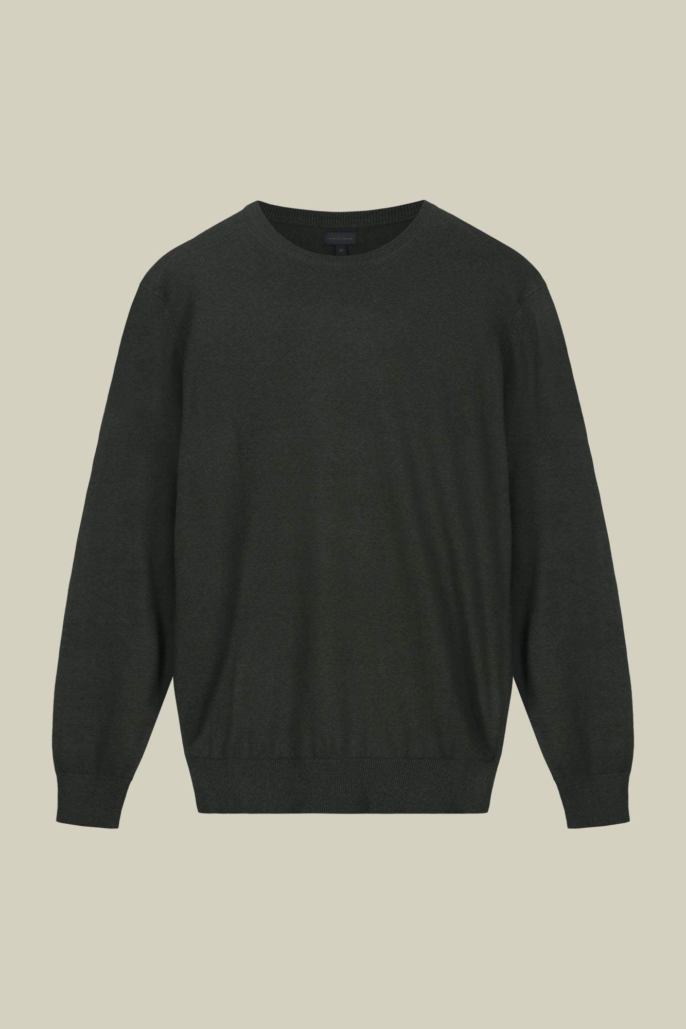 Men's regular fit crew neck jumper in wool and cotton