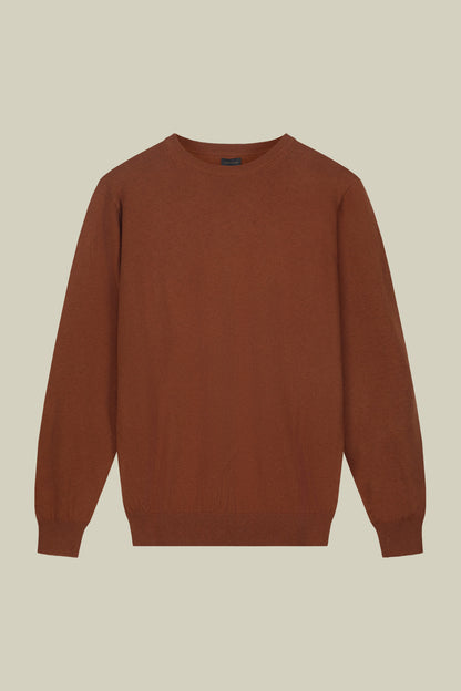 Men's regular fit crew neck jumper in wool and cotton