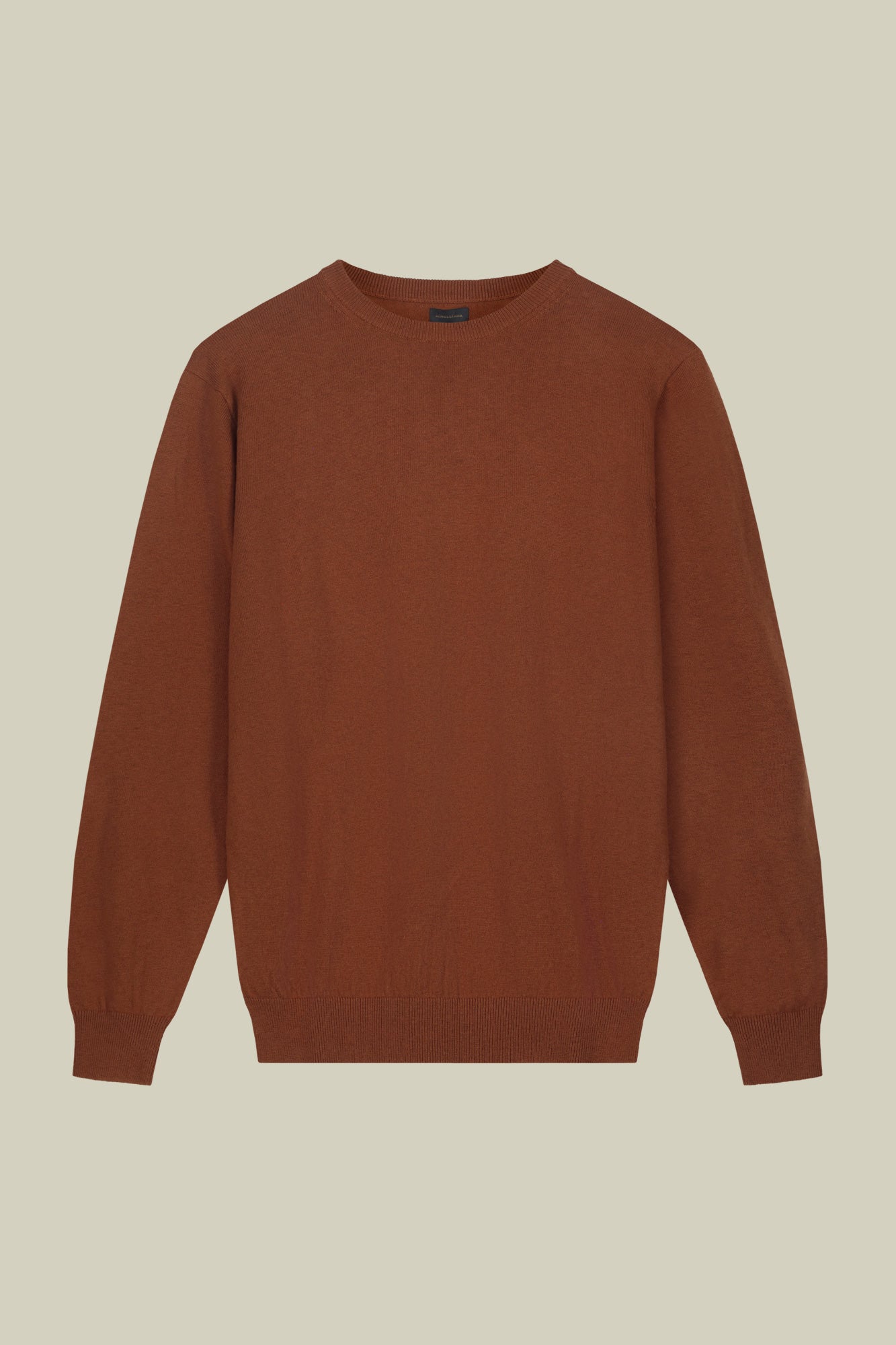 Men's regular fit crew neck jumper in wool and cotton