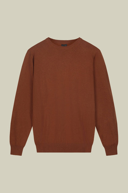 Men's regular fit crew neck jumper in wool and cotton