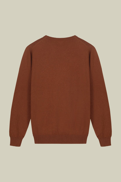Men's regular fit crew neck jumper in wool and cotton