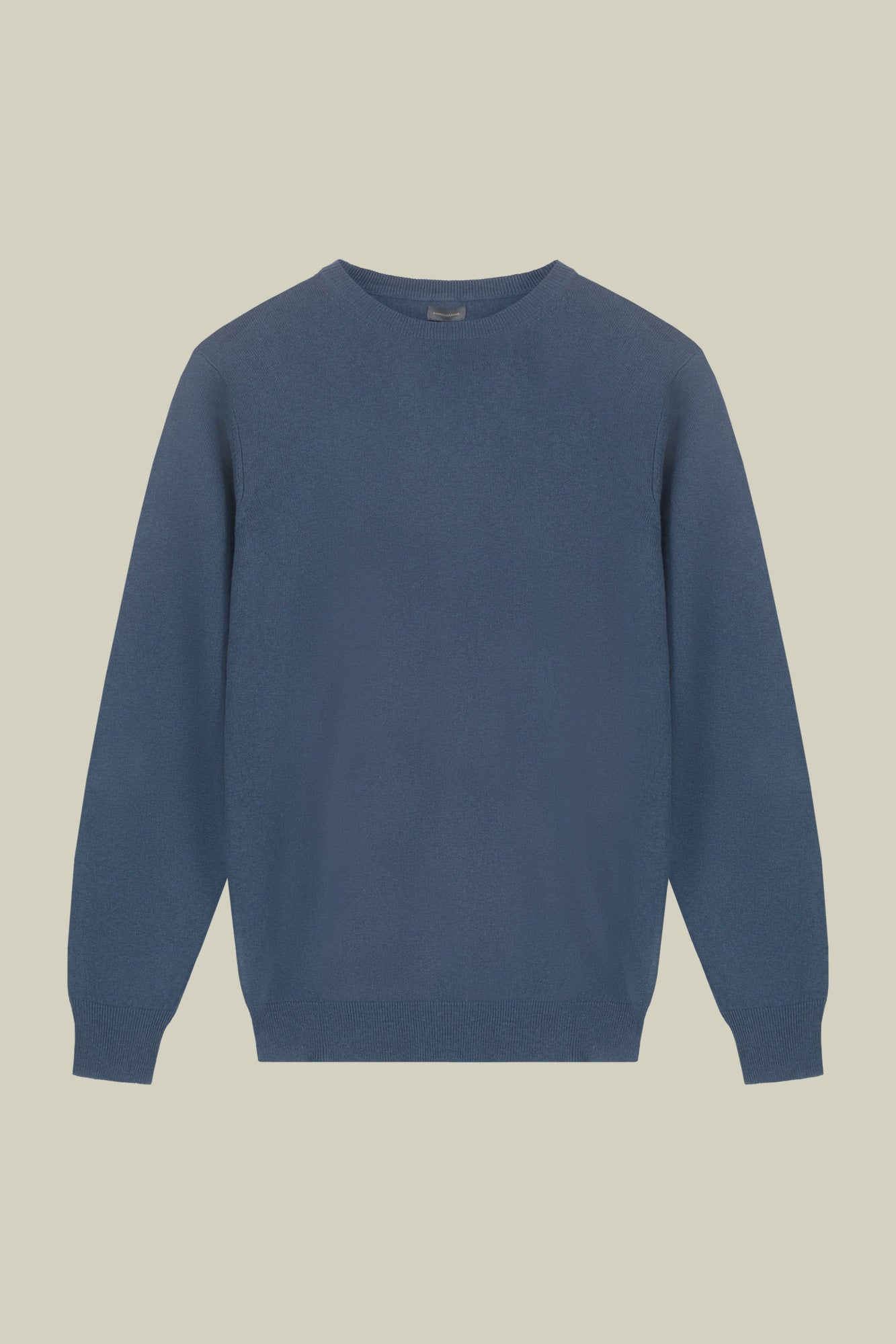 Men's regular fit crew neck jumper in wool and cotton