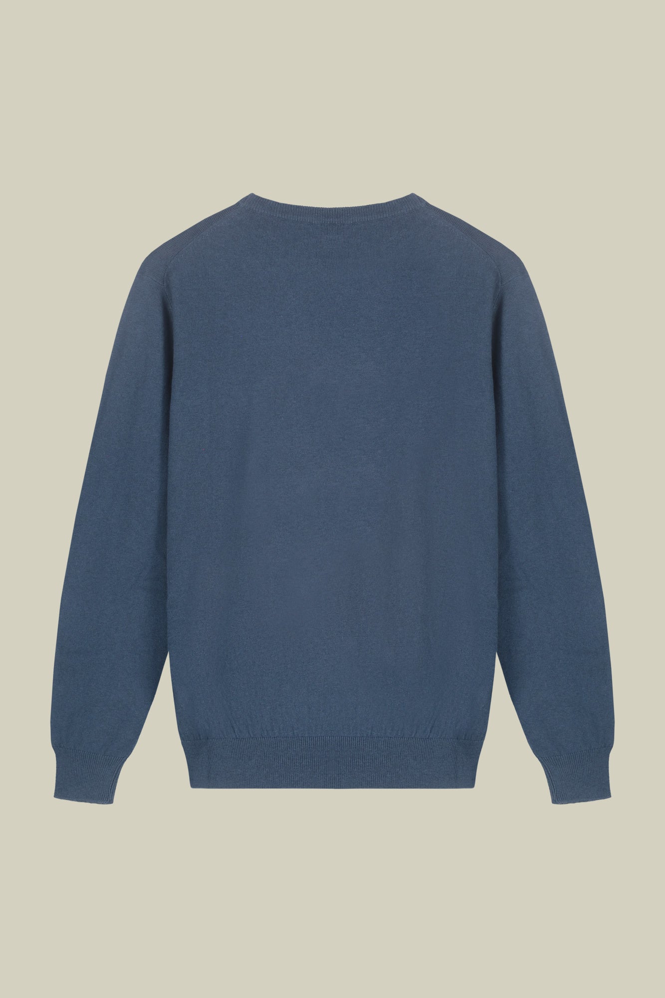 Men's regular fit crew neck jumper in wool and cotton