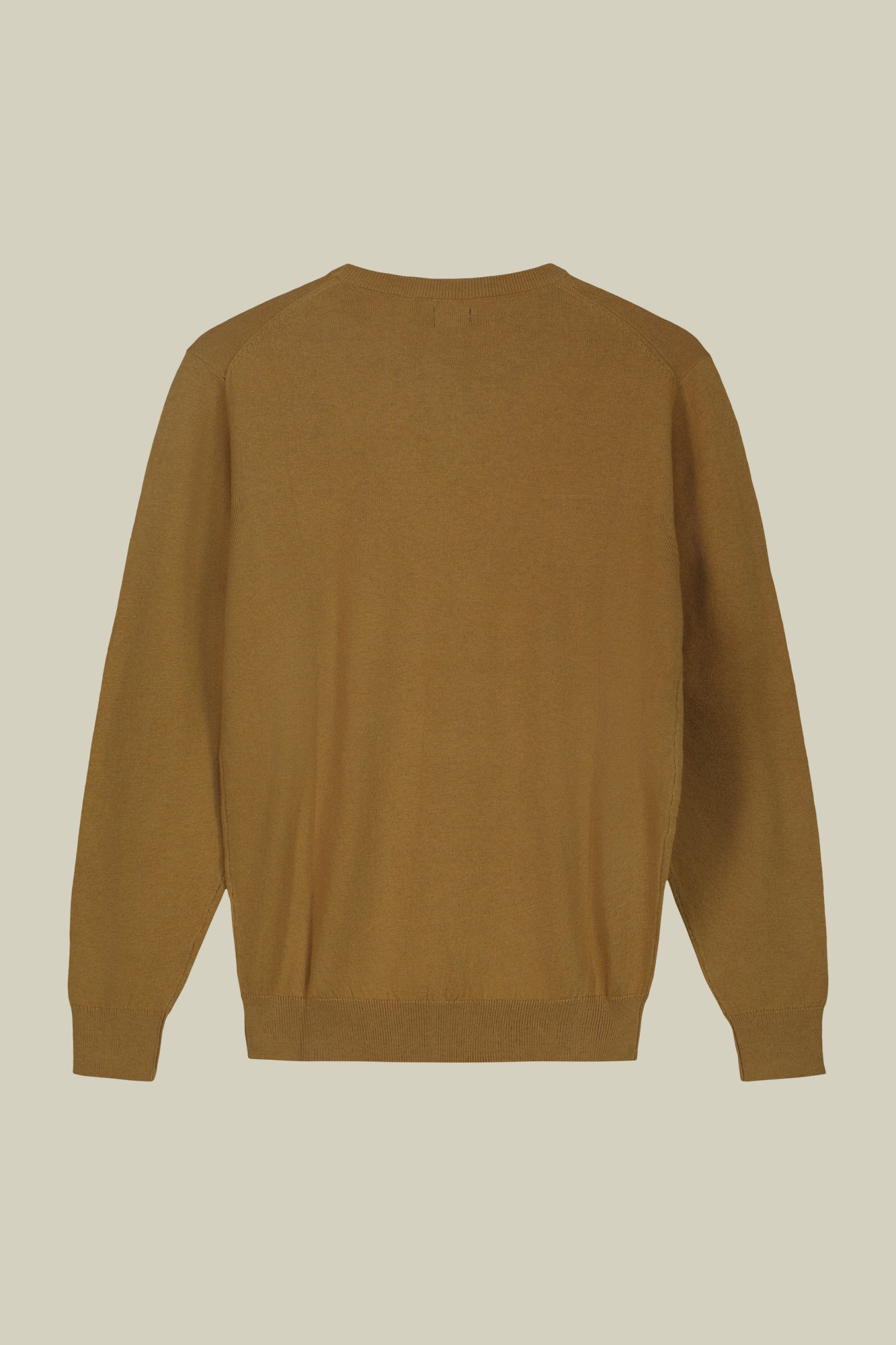 Men's regular fit crew neck jumper in wool and cotton