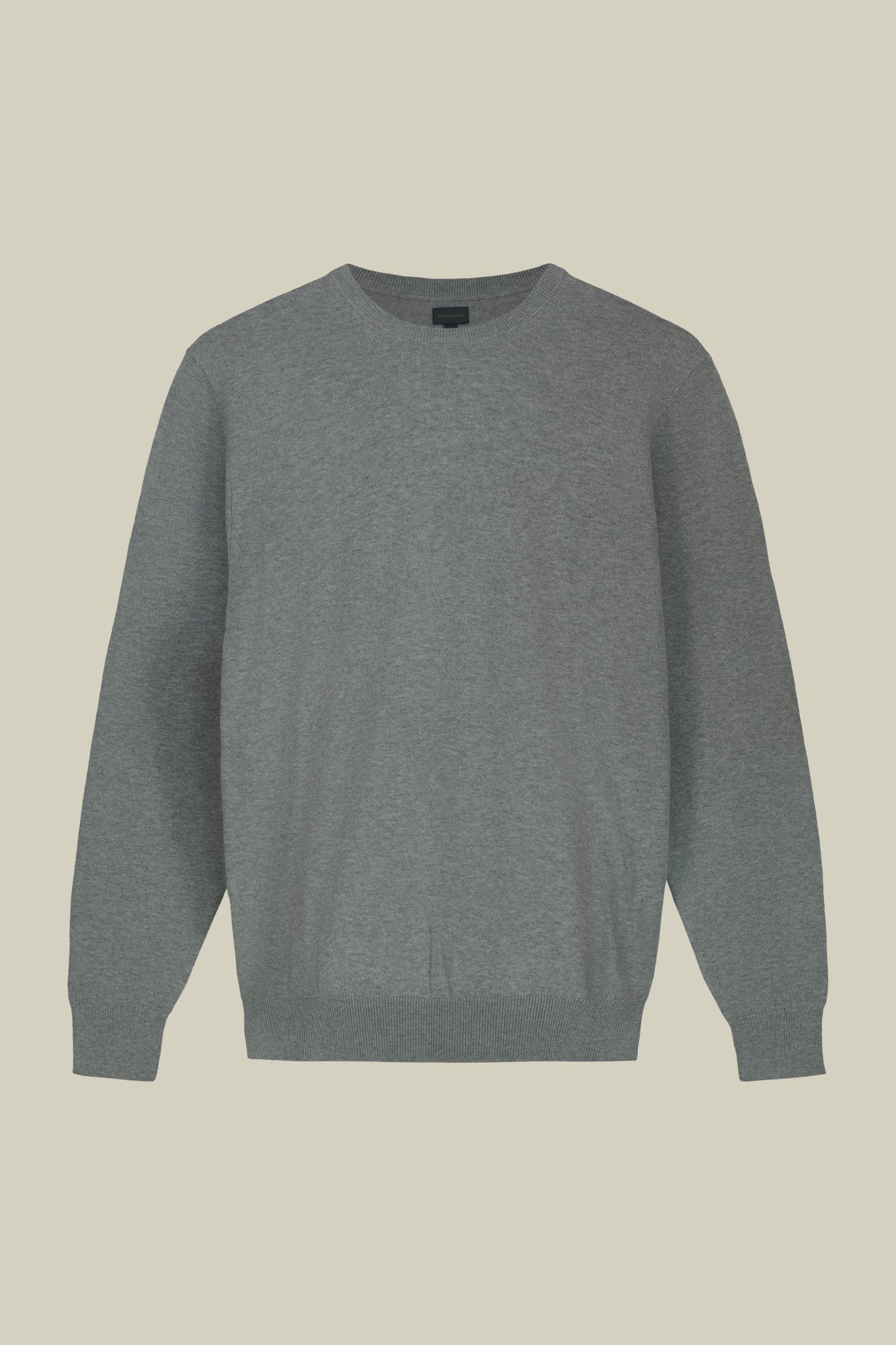 Men's regular fit crew neck jumper in wool and cotton