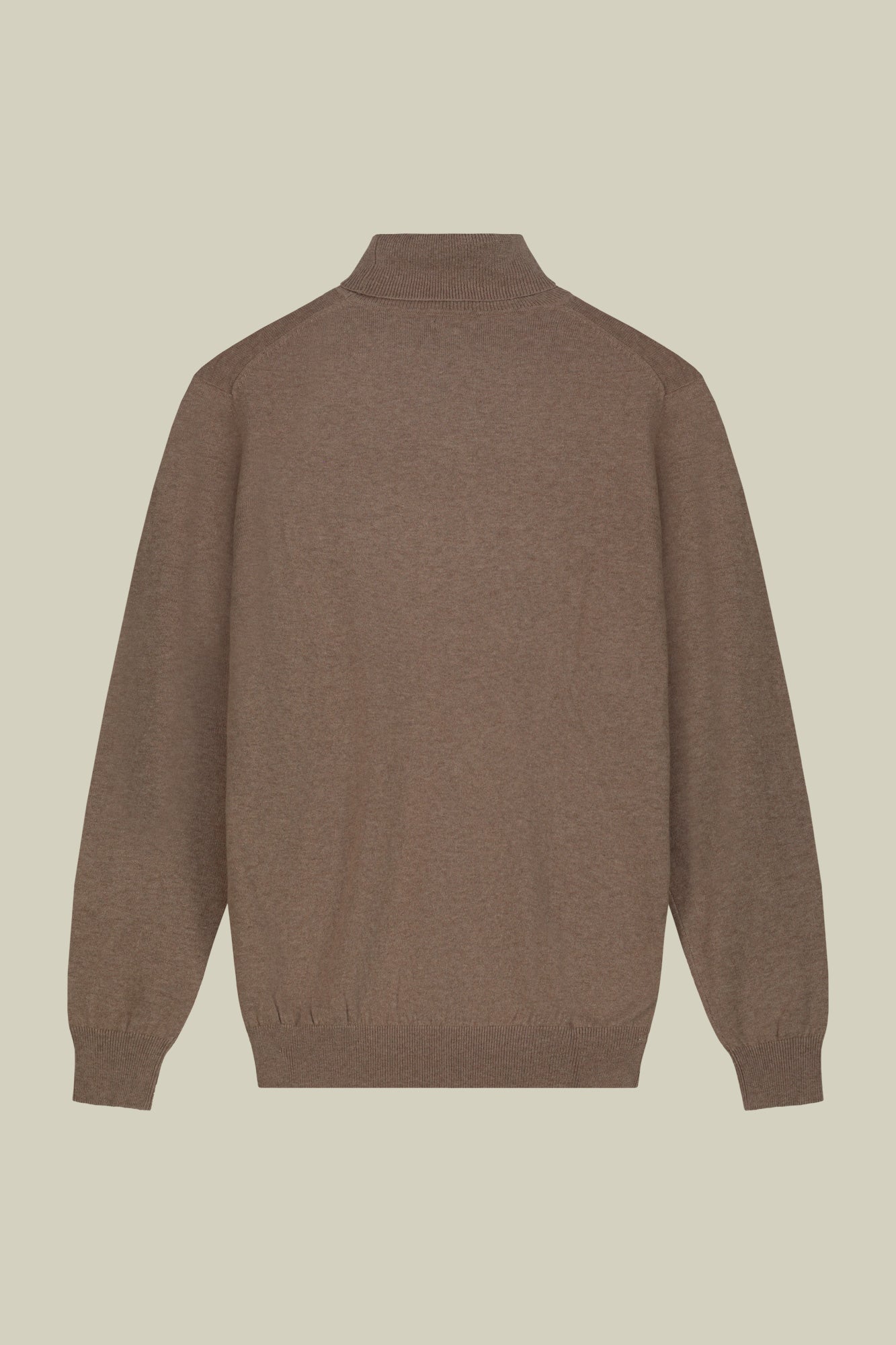 Men's regular fit high neck jumper in wool and cotton