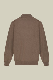 Men's regular fit high neck jumper in wool and cotton