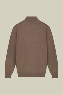 Men's regular fit high neck jumper in wool and cotton