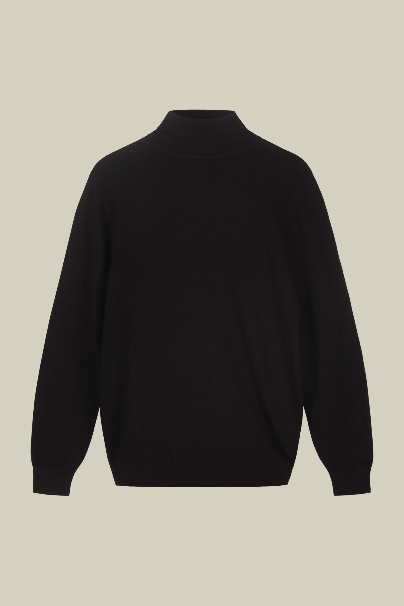 Men's regular fit high neck jumper in wool and cotton