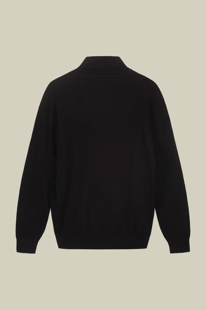 Men's regular fit high neck jumper in wool and cotton