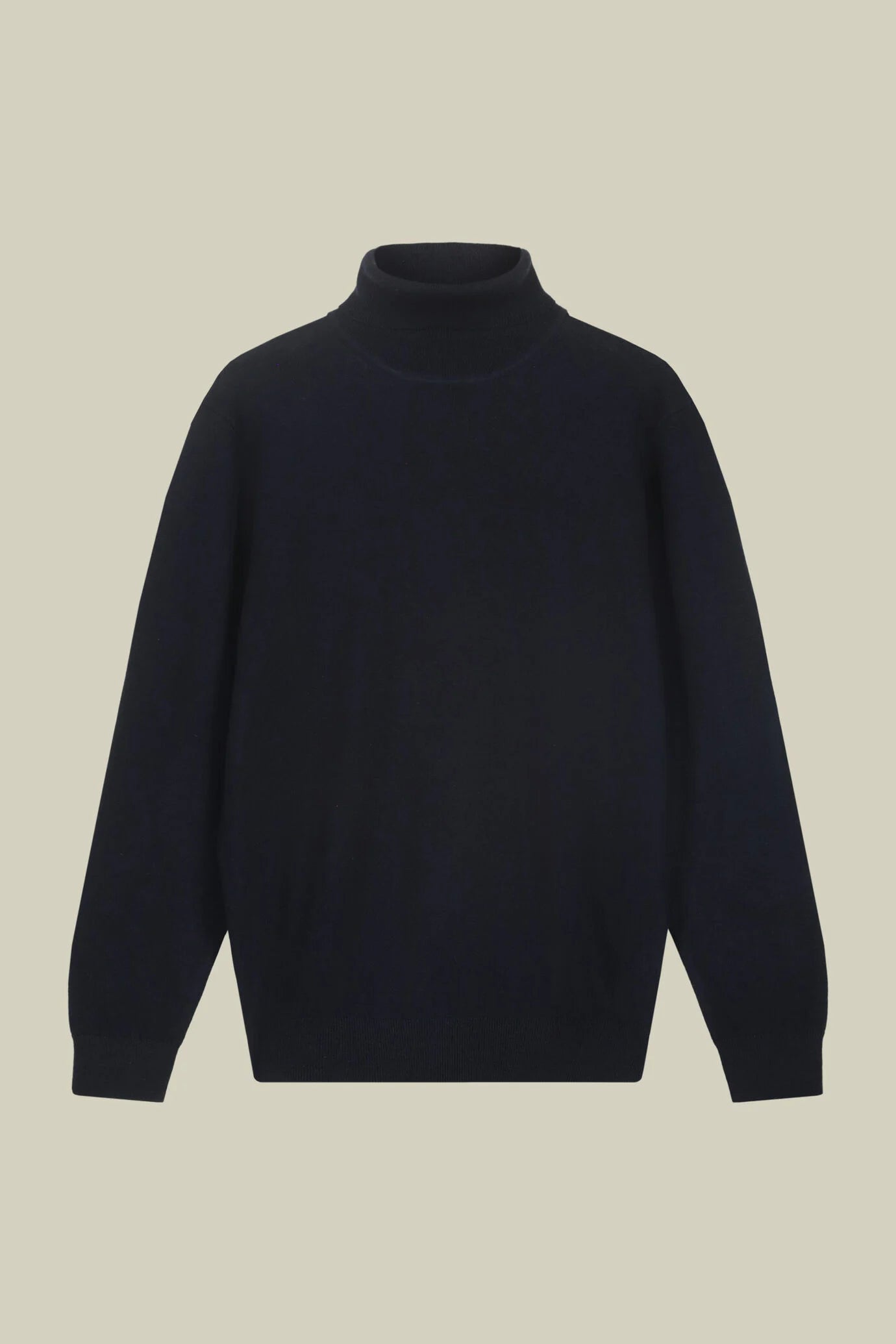 Men's regular fit high neck jumper in wool and cotton