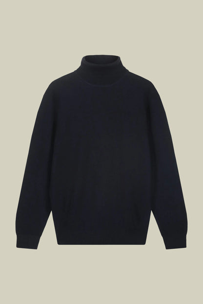 Men's regular fit high neck jumper in wool and cotton
