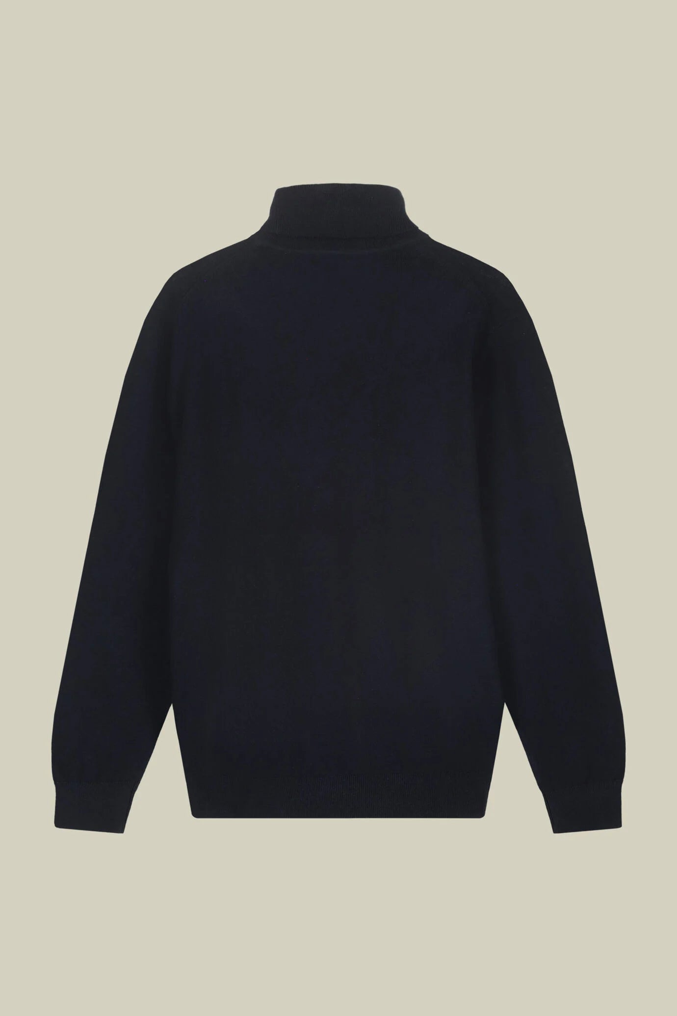 Men's regular fit high neck jumper in wool and cotton