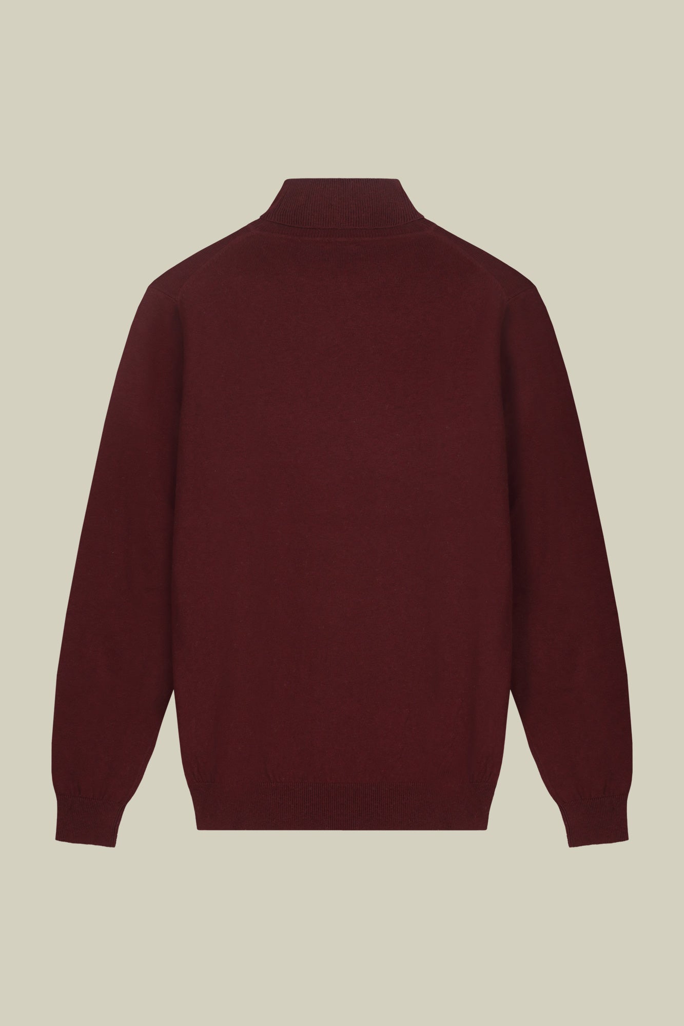 Men's regular fit high neck jumper in wool and cotton
