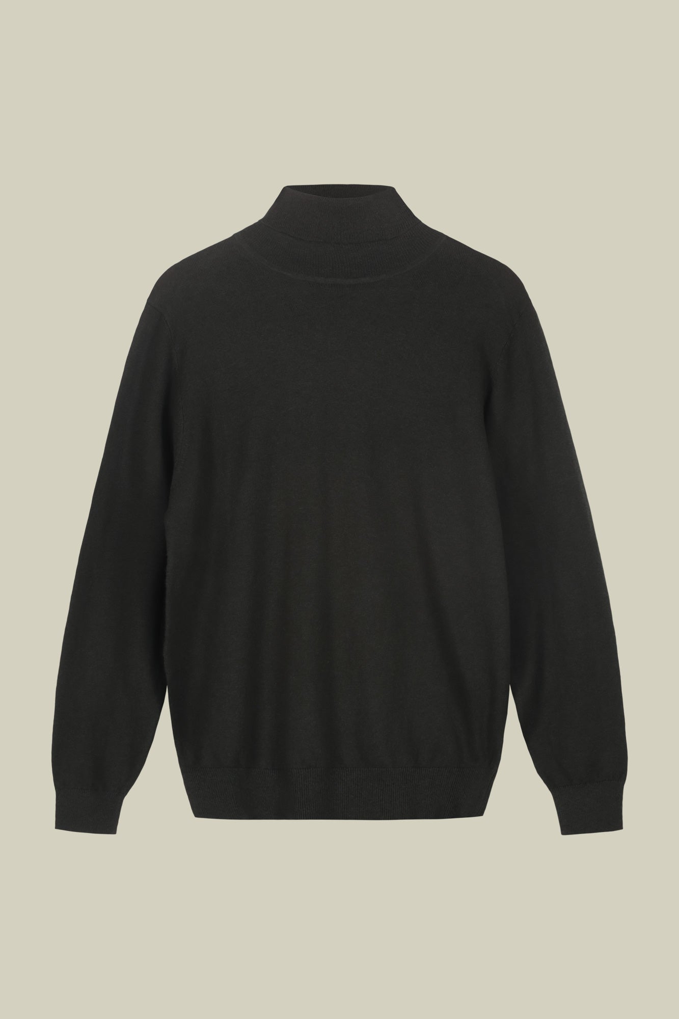 Men's regular fit high neck jumper in wool and cotton