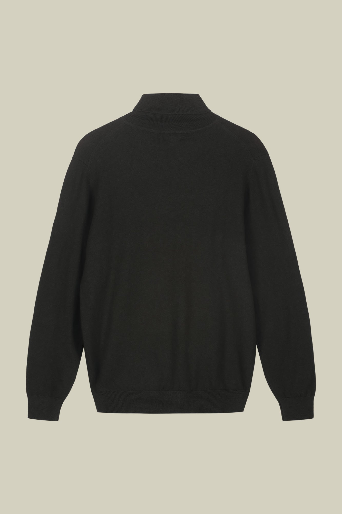 Men's regular fit high neck jumper in wool and cotton