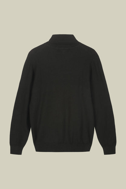 Men's regular fit high neck jumper in wool and cotton