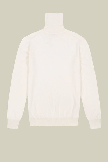Men's regular fit high neck jumper in wool and cotton