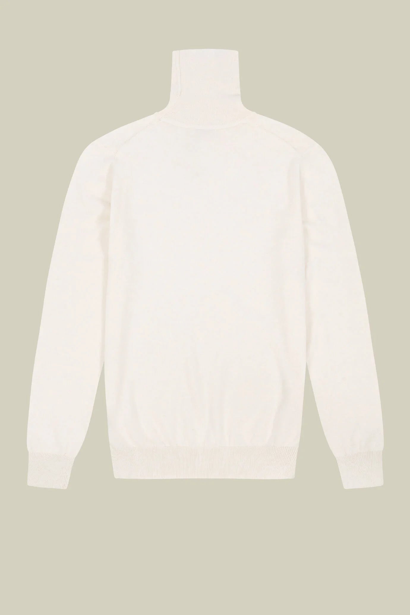 Men's regular fit high neck jumper in wool and cotton