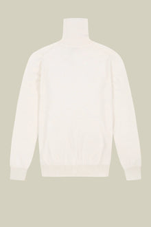 Men's regular fit high neck jumper in wool and cotton