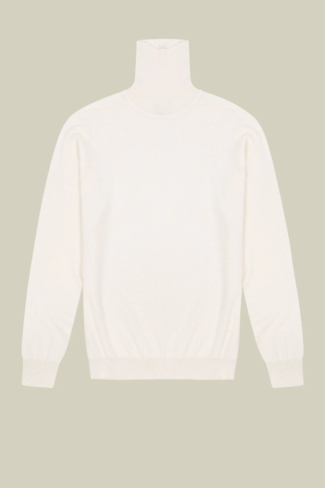 Men's regular fit high neck jumper in wool and cotton