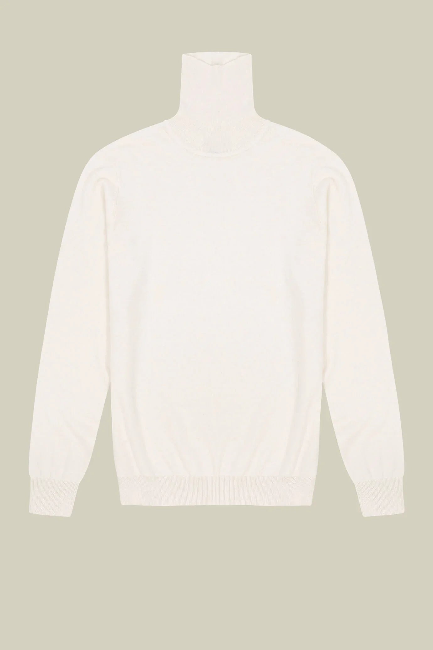 Men's regular fit high neck jumper in wool and cotton