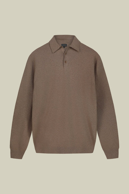Men's polo shirt in wool and cotton blend regular fit