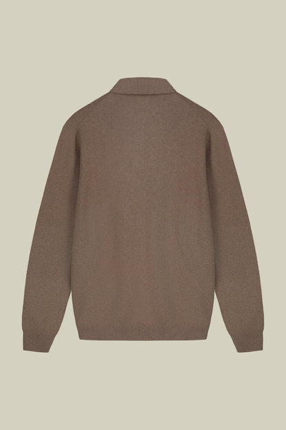 Men's polo shirt in wool and cotton blend regular fit