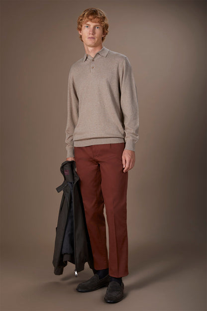 Men's polo shirt in wool and cotton blend regular fit