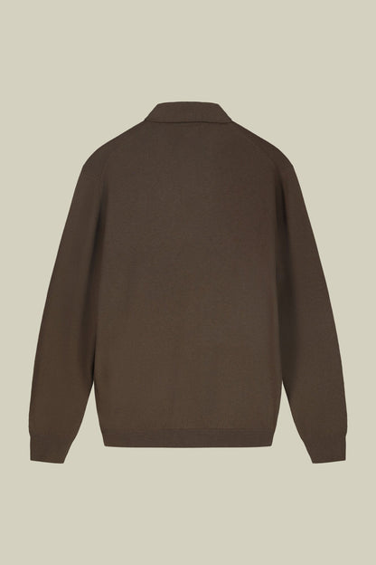 Men's polo shirt in wool and cotton blend regular fit