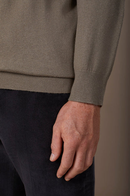 Men's polo shirt in wool and cotton blend regular fit