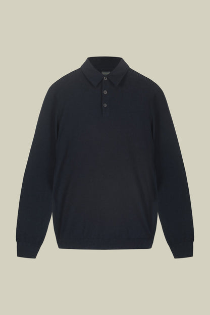 Men's polo shirt in wool and cotton blend regular fit
