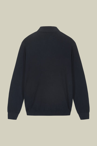 Men's polo shirt in wool and cotton blend regular fit