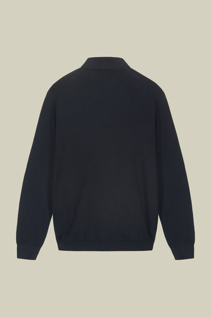 Men's polo shirt in wool and cotton blend regular fit