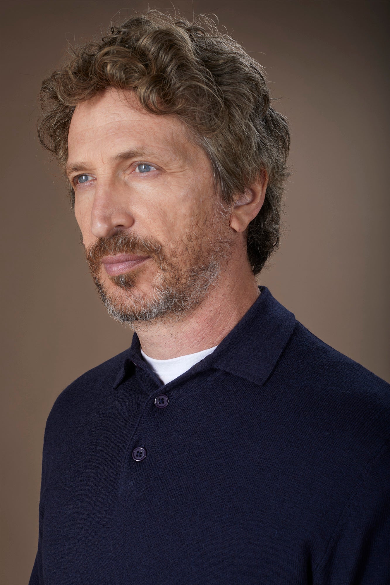 Men's polo shirt in wool and cotton blend regular fit