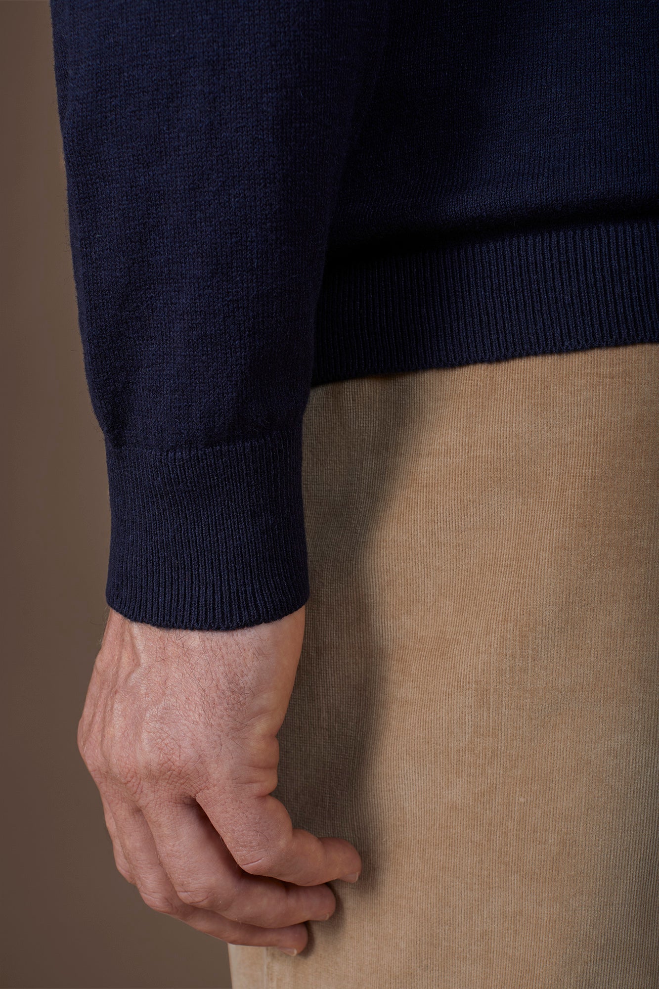 Men's polo shirt in wool and cotton blend regular fit