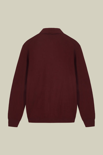 Men's polo shirt in wool and cotton blend regular fit