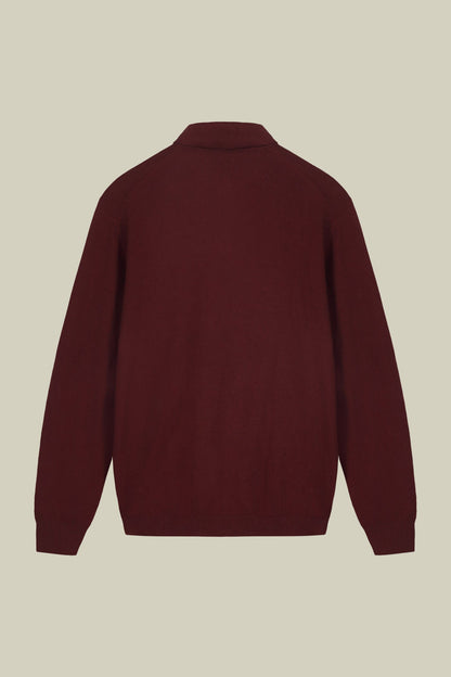 Men's polo shirt in wool and cotton blend regular fit