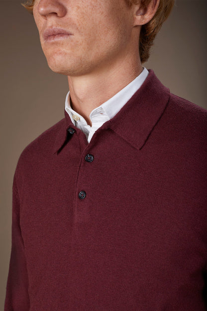 Men's polo shirt in wool and cotton blend regular fit
