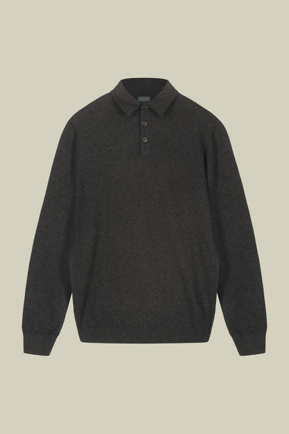Men's polo shirt in wool and cotton blend regular fit