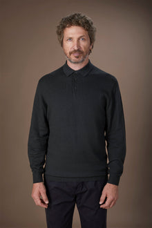 Men's polo shirt in wool and cotton blend regular fit