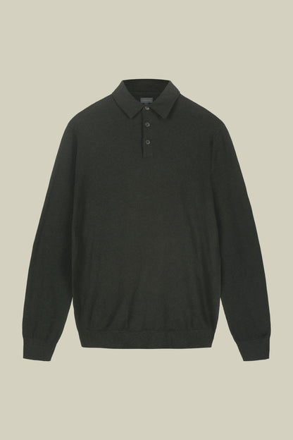 Men's polo shirt in wool and cotton blend regular fit