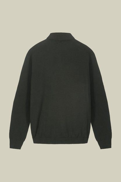 Men's polo shirt in wool and cotton blend regular fit