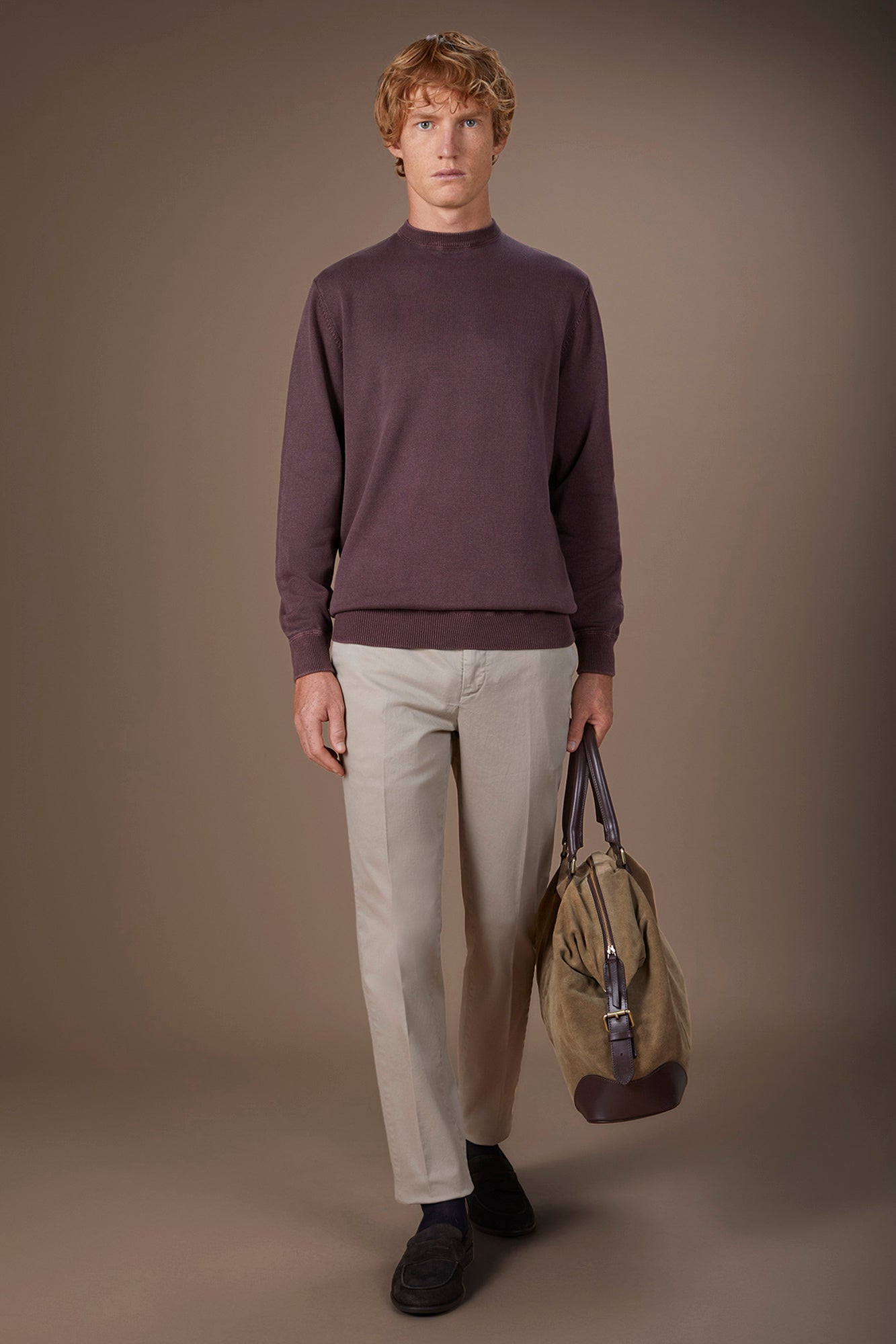 Men's regular fit crew neck jumper in 100% cotton