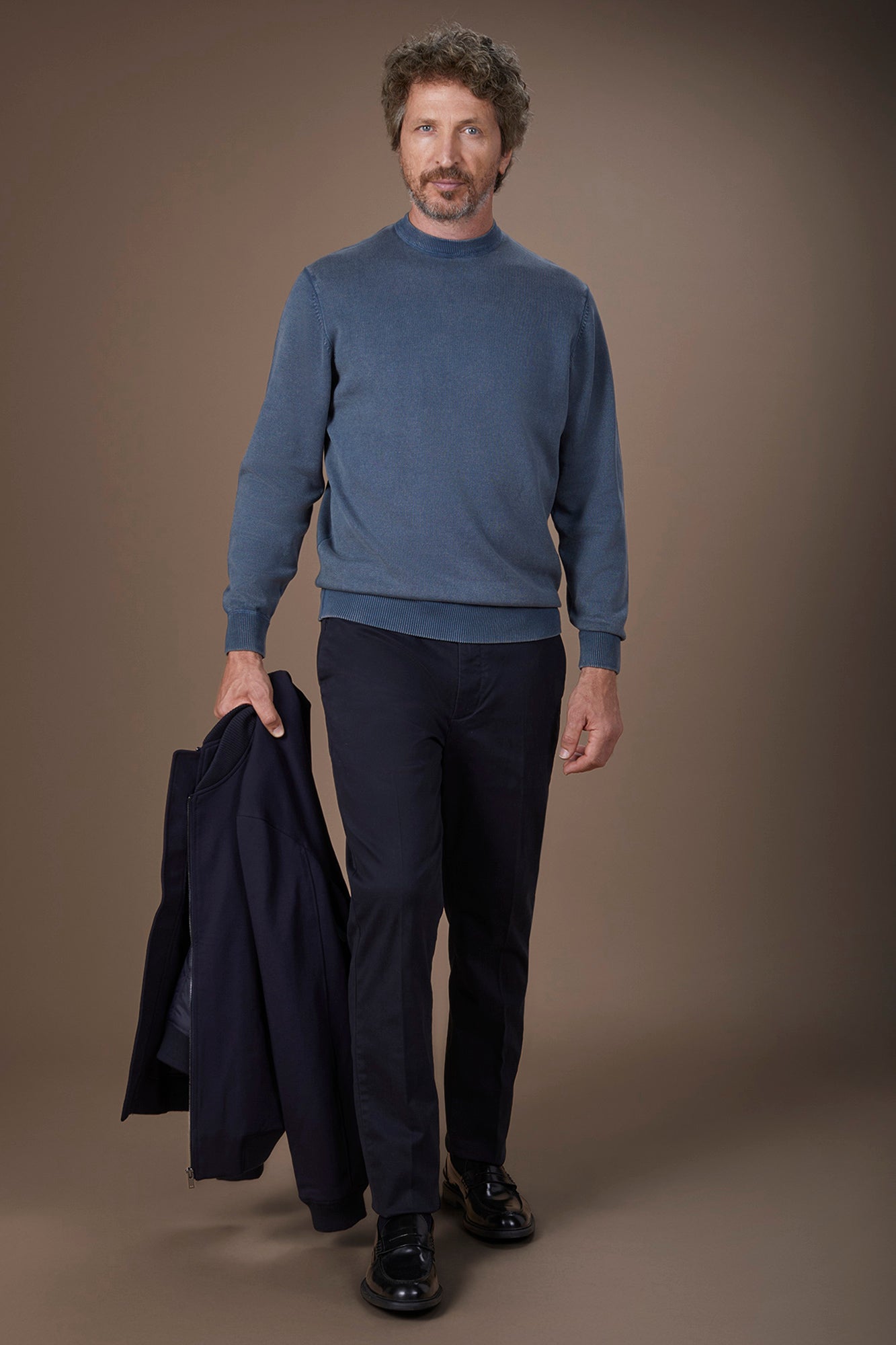 Men's regular fit crew neck jumper in 100% cotton