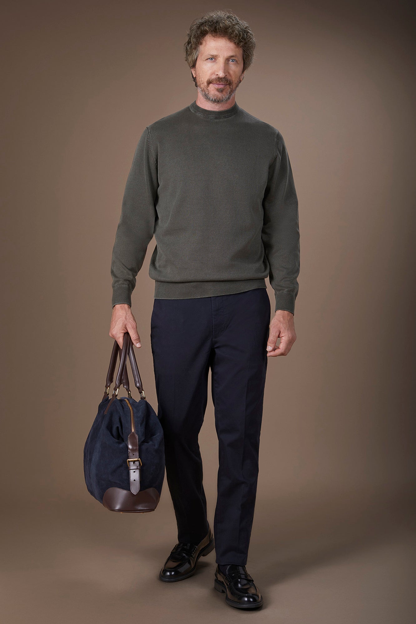 Men's regular fit crew neck jumper in 100% cotton