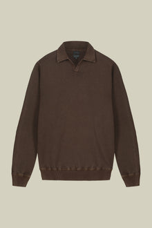 Men's long-sleeved polo shirt in 100% cotton
