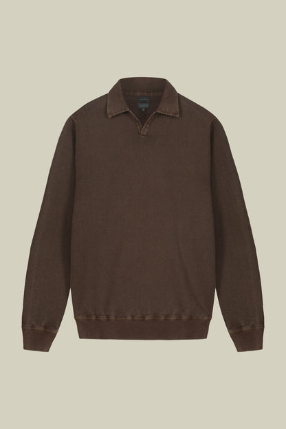 Men's long-sleeved polo shirt in 100% cotton