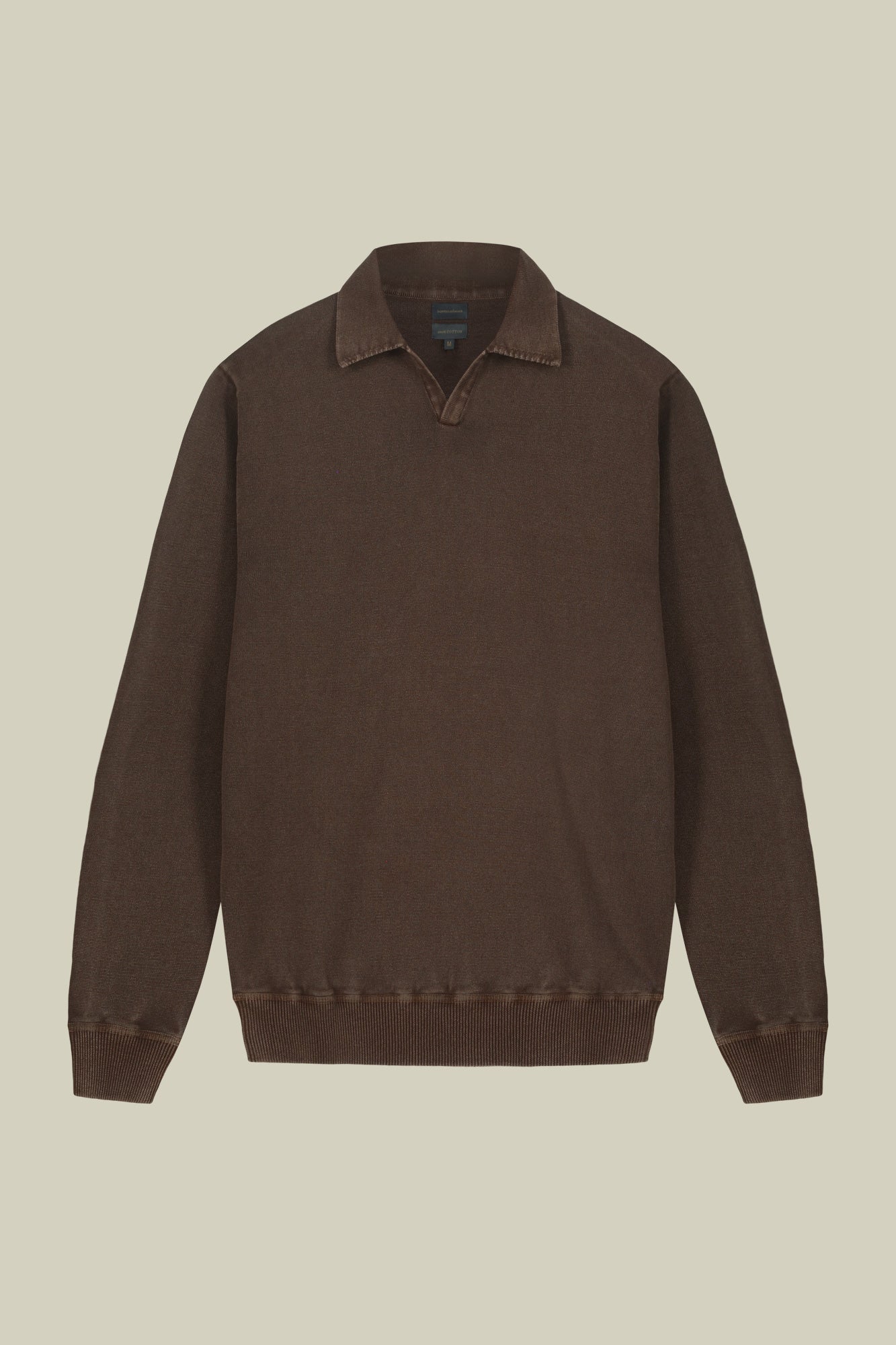 Men's long-sleeved polo shirt in 100% cotton