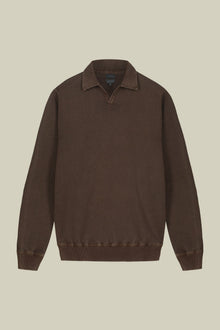 Men's long-sleeved polo shirt in 100% cotton